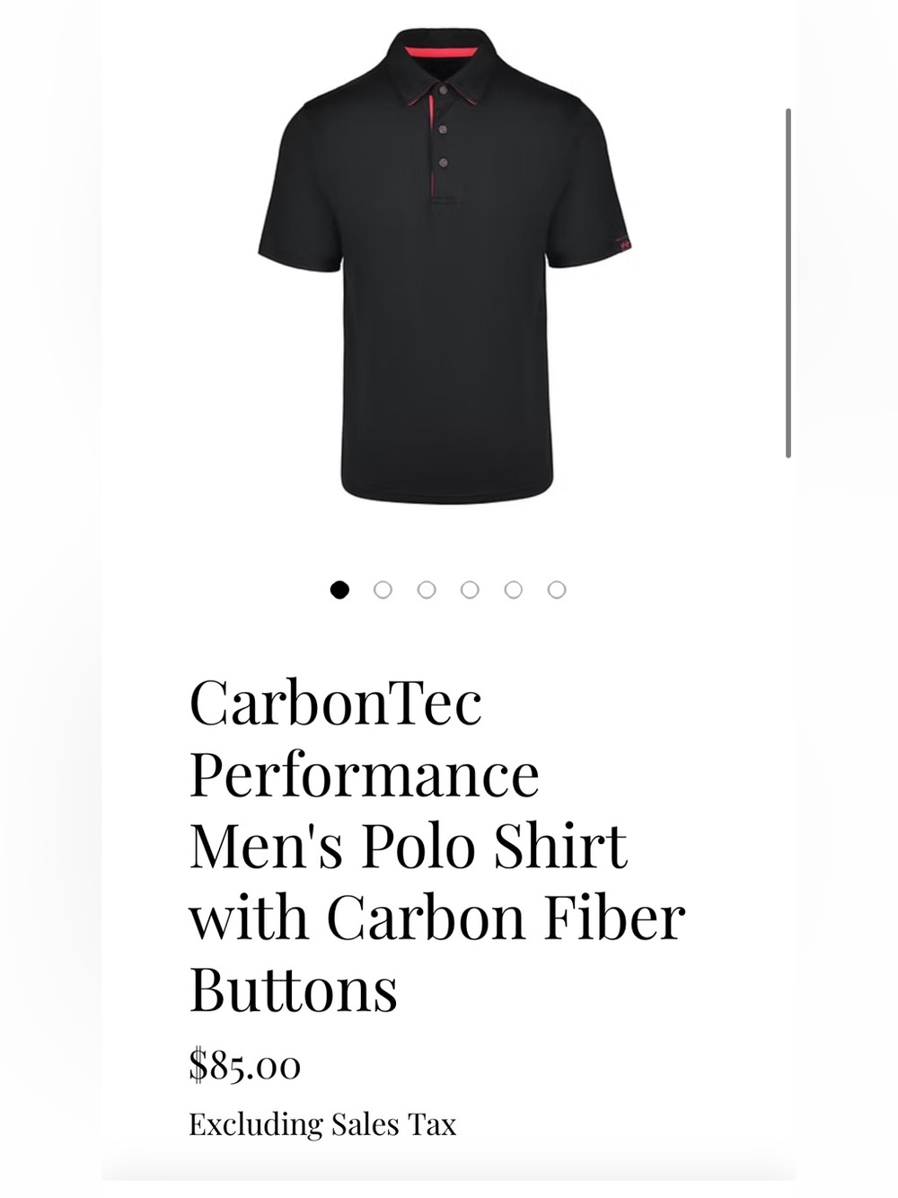 Vintage Ltd.'s CarbonTec Performance Men's polo shirt. Size: XXL. 90$ brand new!